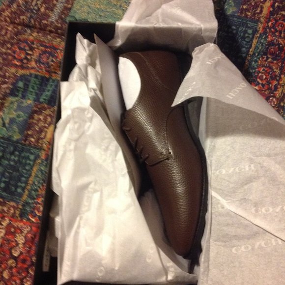 Coach Men's Graham Brown Leather Derby Shoes - 11D- New in Box - Picture 7 of 10